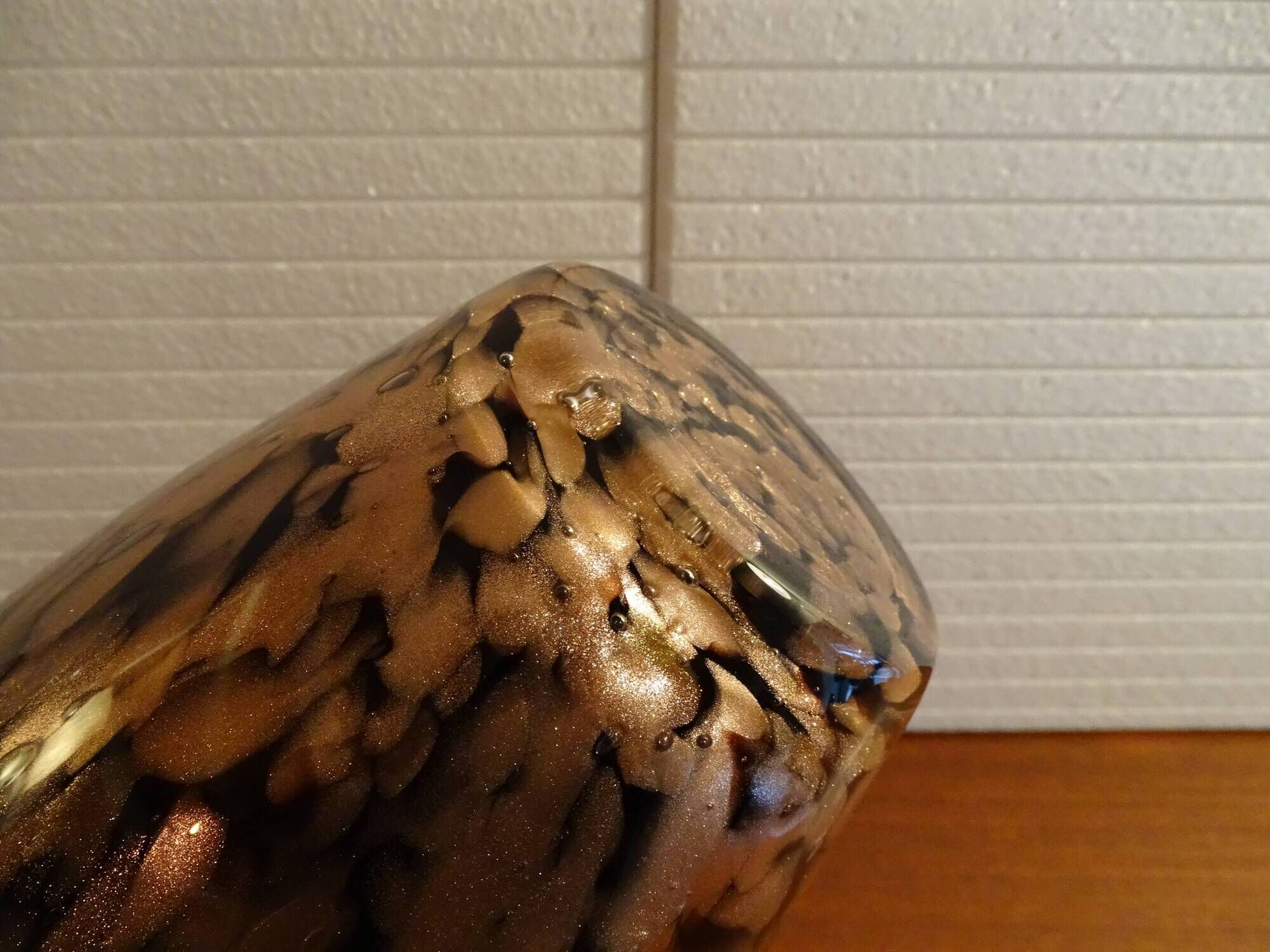 Murano glass vase with gold powder - Avventurina Vincenzo Nazon - 24.5 cm