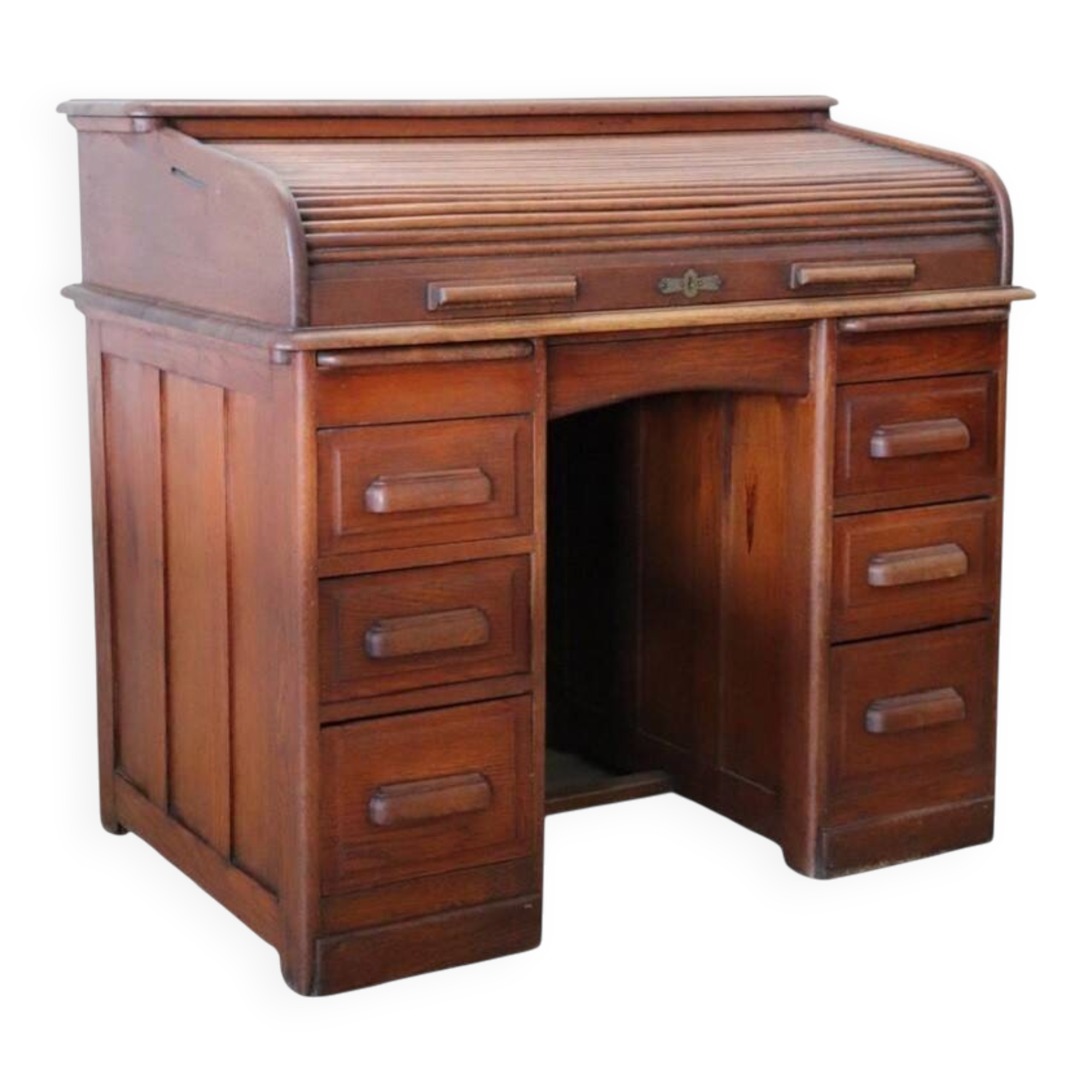 Bureau à rouleau en bois de chêne, Italie début du 20e siècle