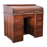 Roll Top Desk In Oak Wood, Italy Early 20th Century