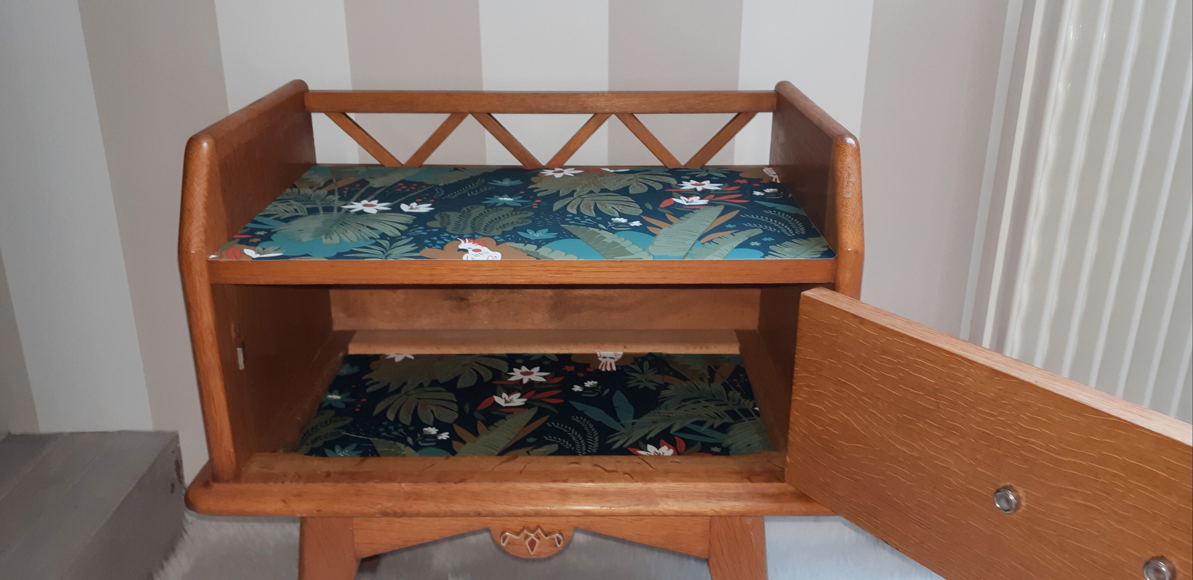 Bedside table revamped compass legs