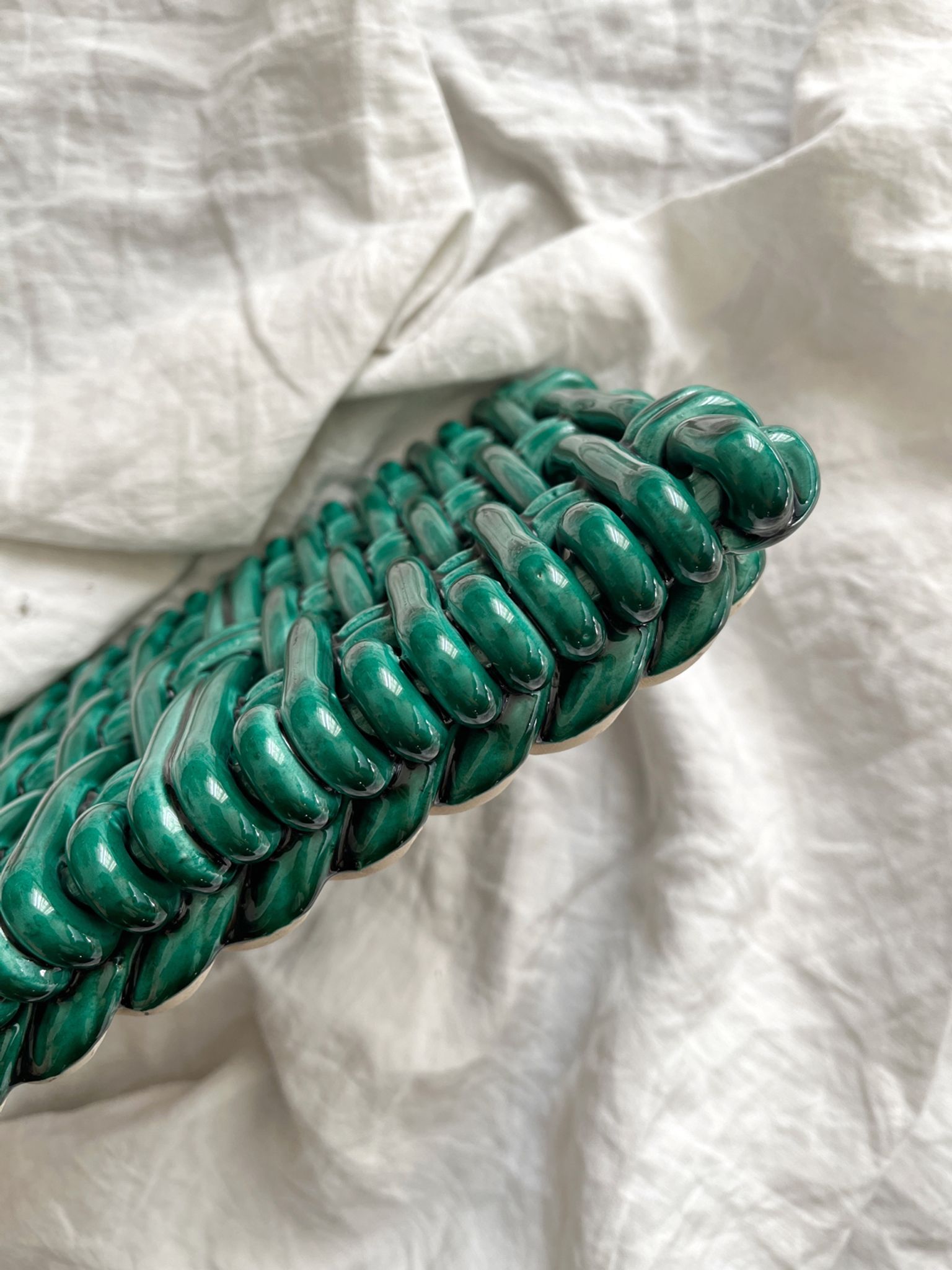 Vintage Vallauris woven ceramic trivet