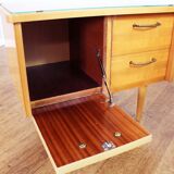 Pair of bedside 60s maple plate