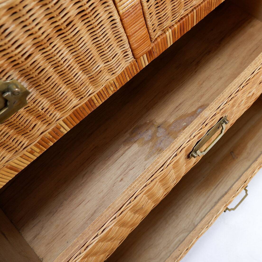 Vintage wicker chest of drawers - 1960s