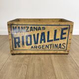 Wooden fruit transport box Argentina 1958