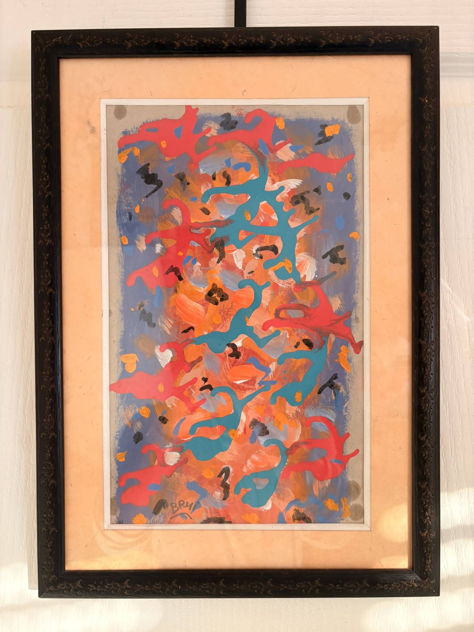 Framed Paper Painting WILLIAM BRUI contemporary abstract modernism