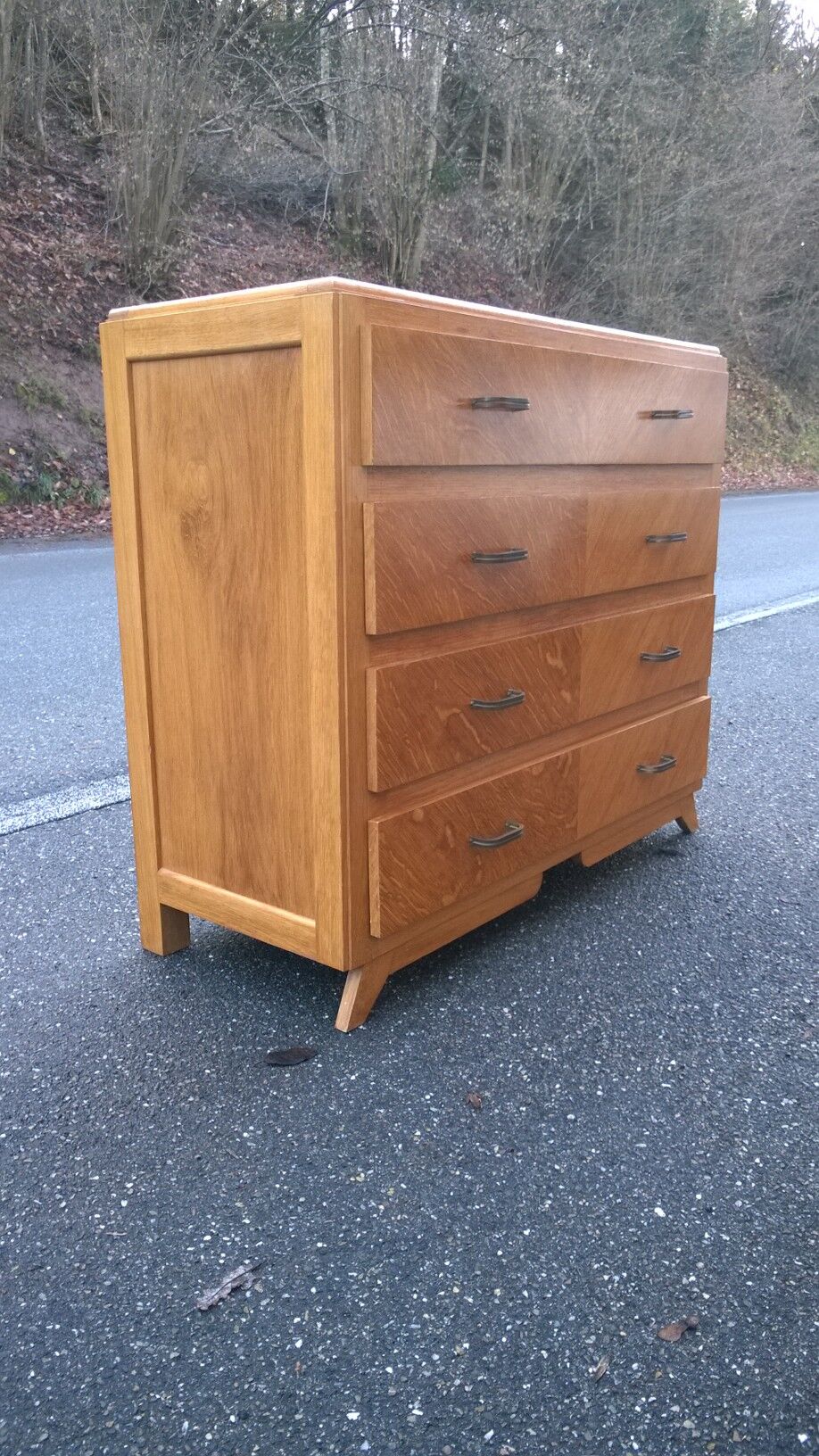 Commode vintage en chêne clair 1950