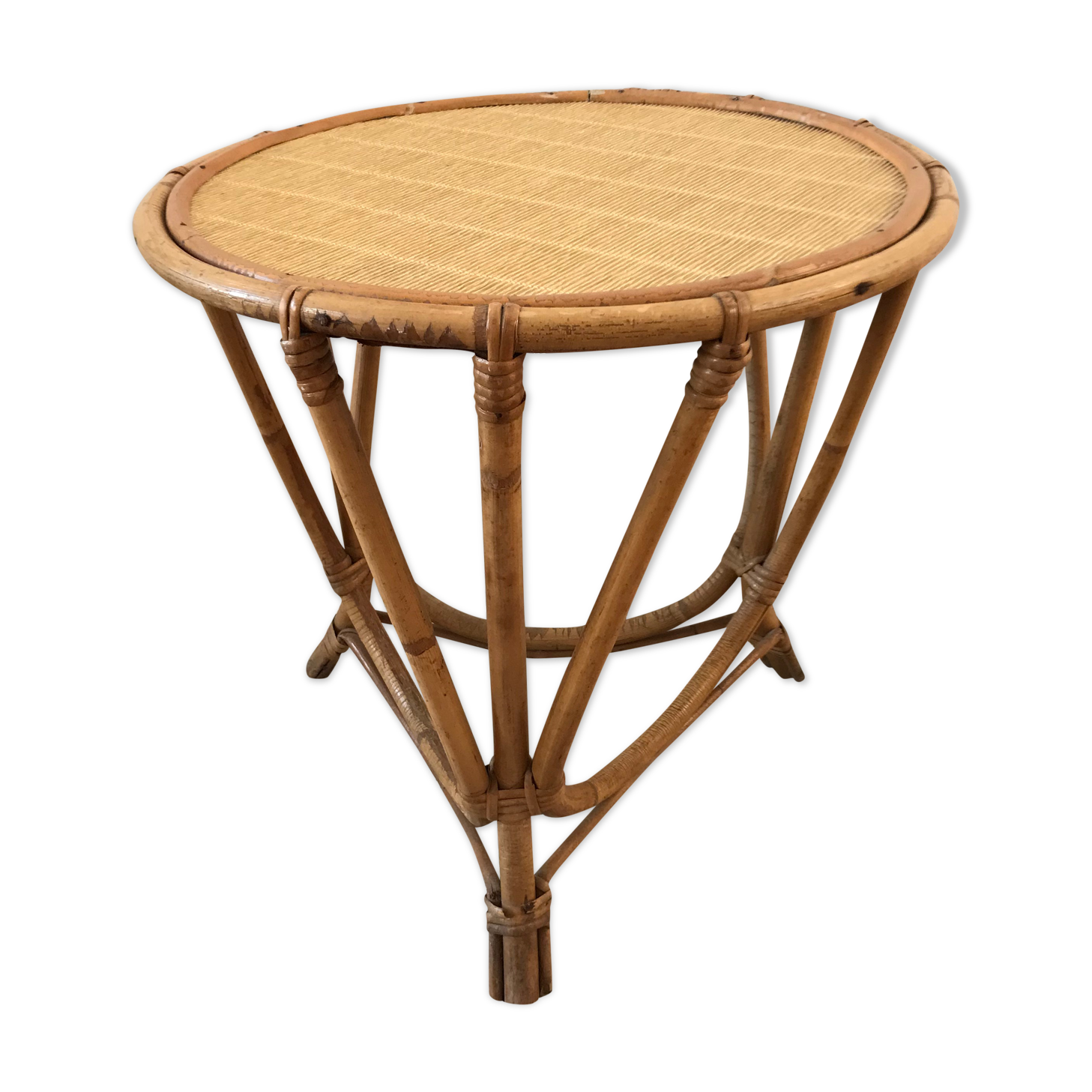 Rattan side table