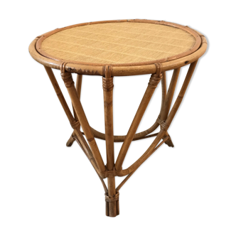 Rattan side table