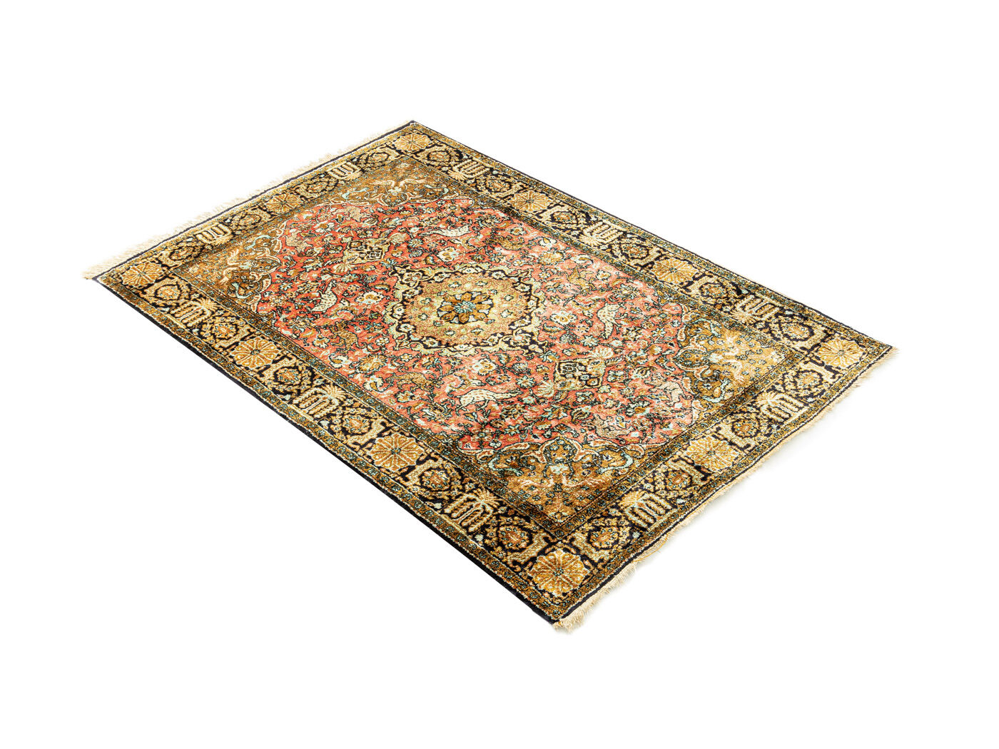 1960s Ghom Carpet , 110 x 162