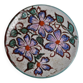 Assiette décorative vallauris decor floral.