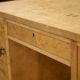 English desk in birch veneer with bee pattern marquetry from the 1950s.