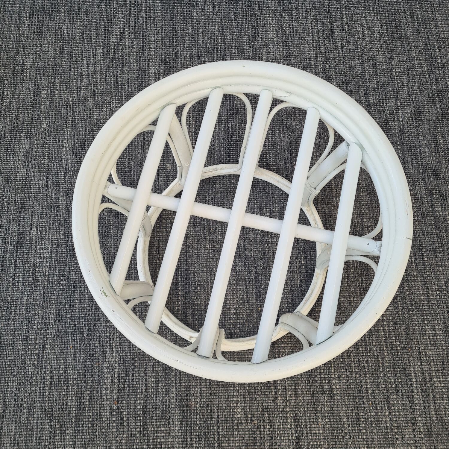 White rattan stool