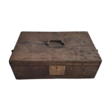 Old rectangular wooden tool case
