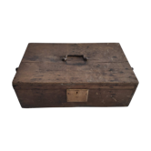 Old rectangular wooden tool case