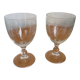 Set of two engraved glass wine glasses