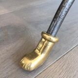 Coffee table in brushed steel and brass