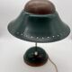 1960s cocotte desk lamp, green and brass, table lamp
