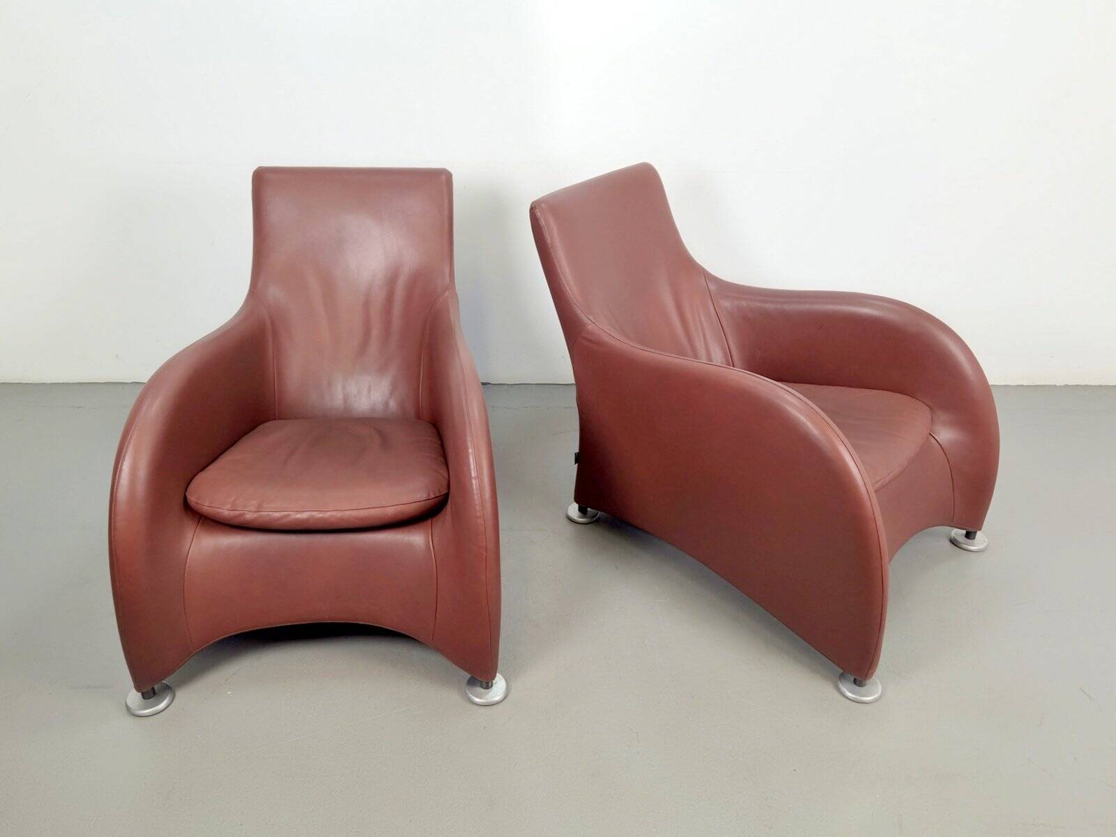 Loge Lounge Chairs in Leather by Gerard van den Berg for Montis, 1990s, Set of 2