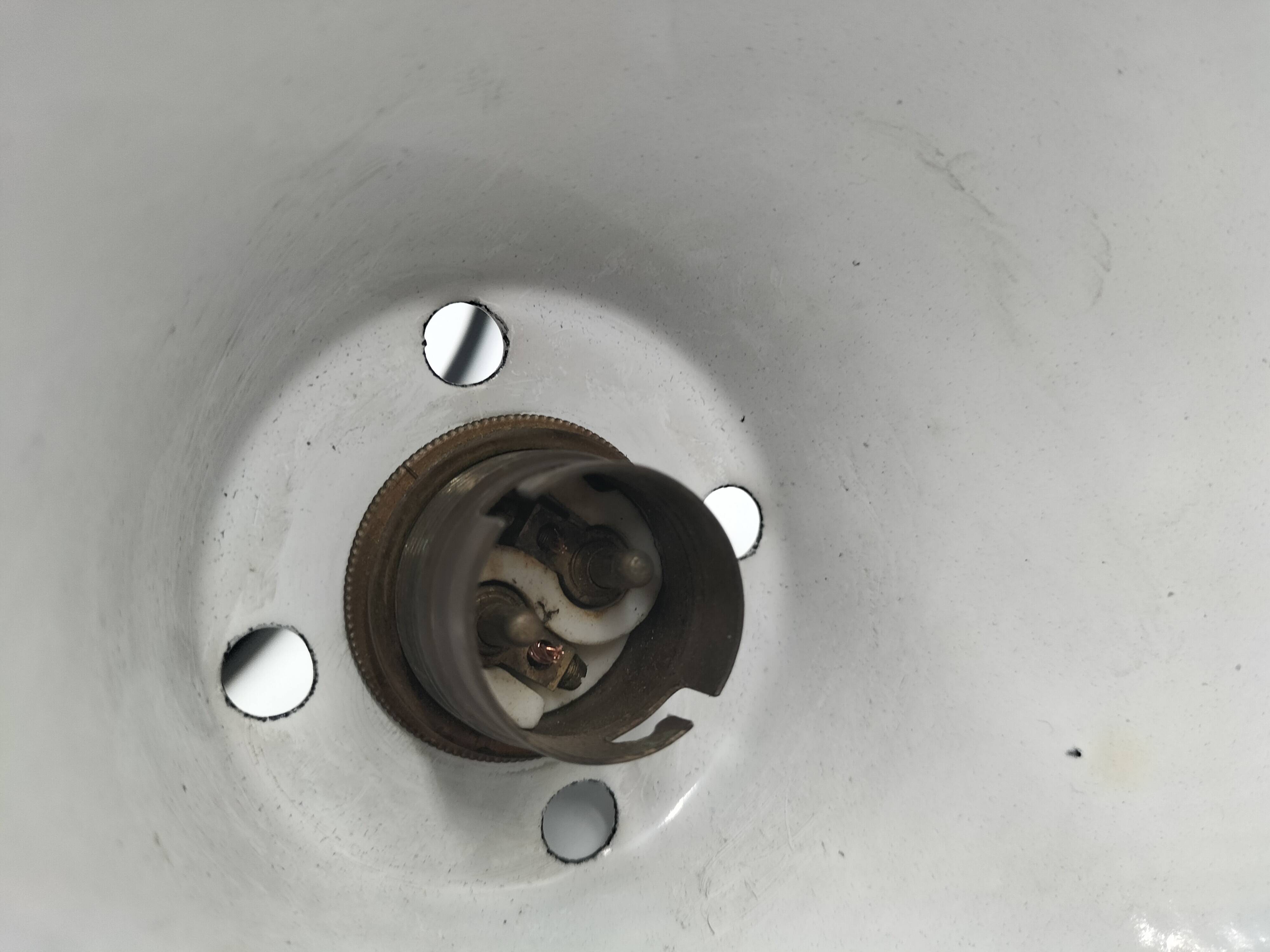 Enameled sheet metal pendant lights