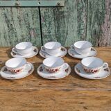 Set of six Digoin cups, Trouvère model