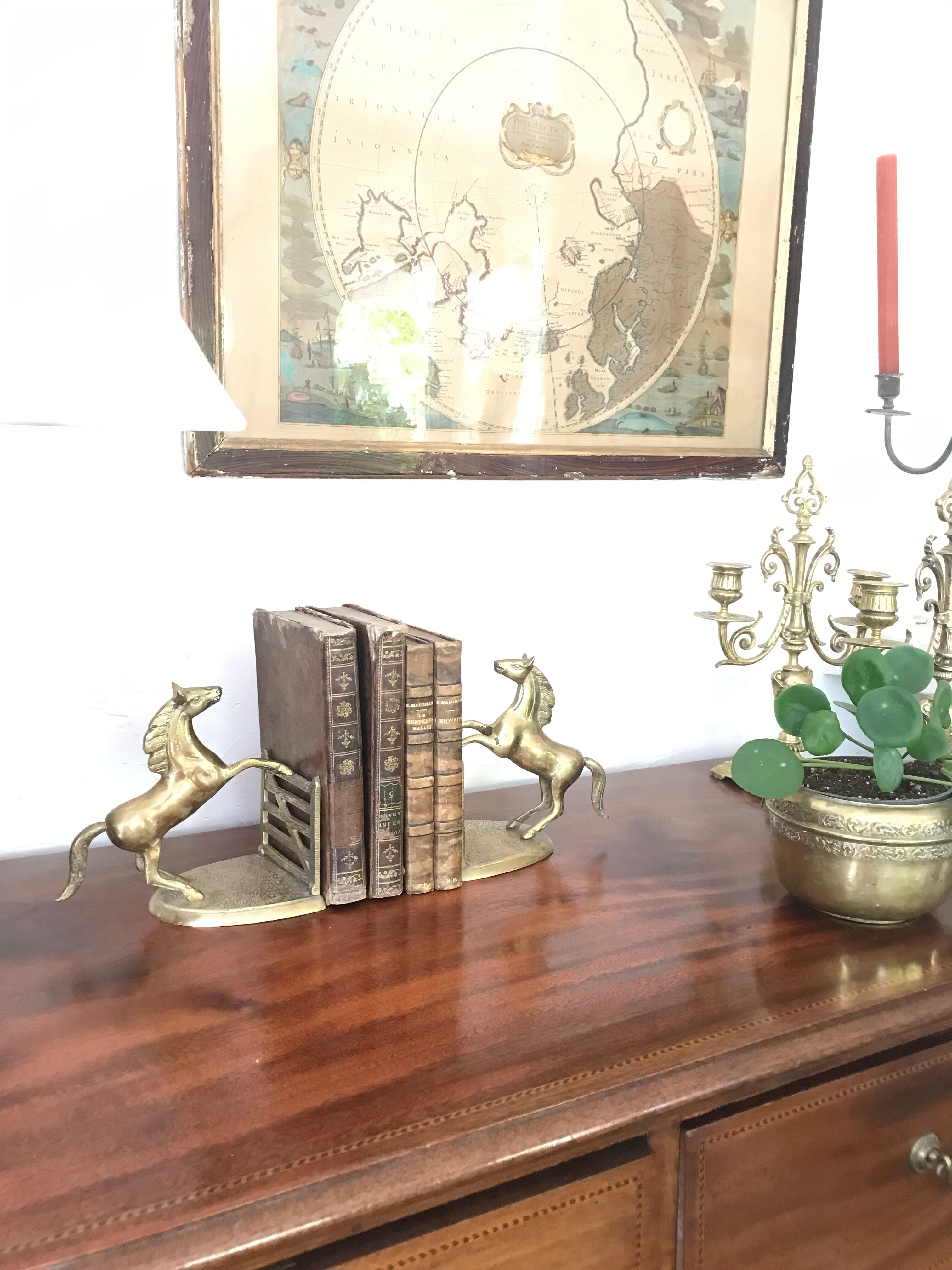 Pair of vintage brass bookbands