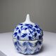 Small blue and white hand-painted vintage Chinese porcelain jewellery box.