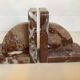 Pair of art deco morello cherry marble bookends