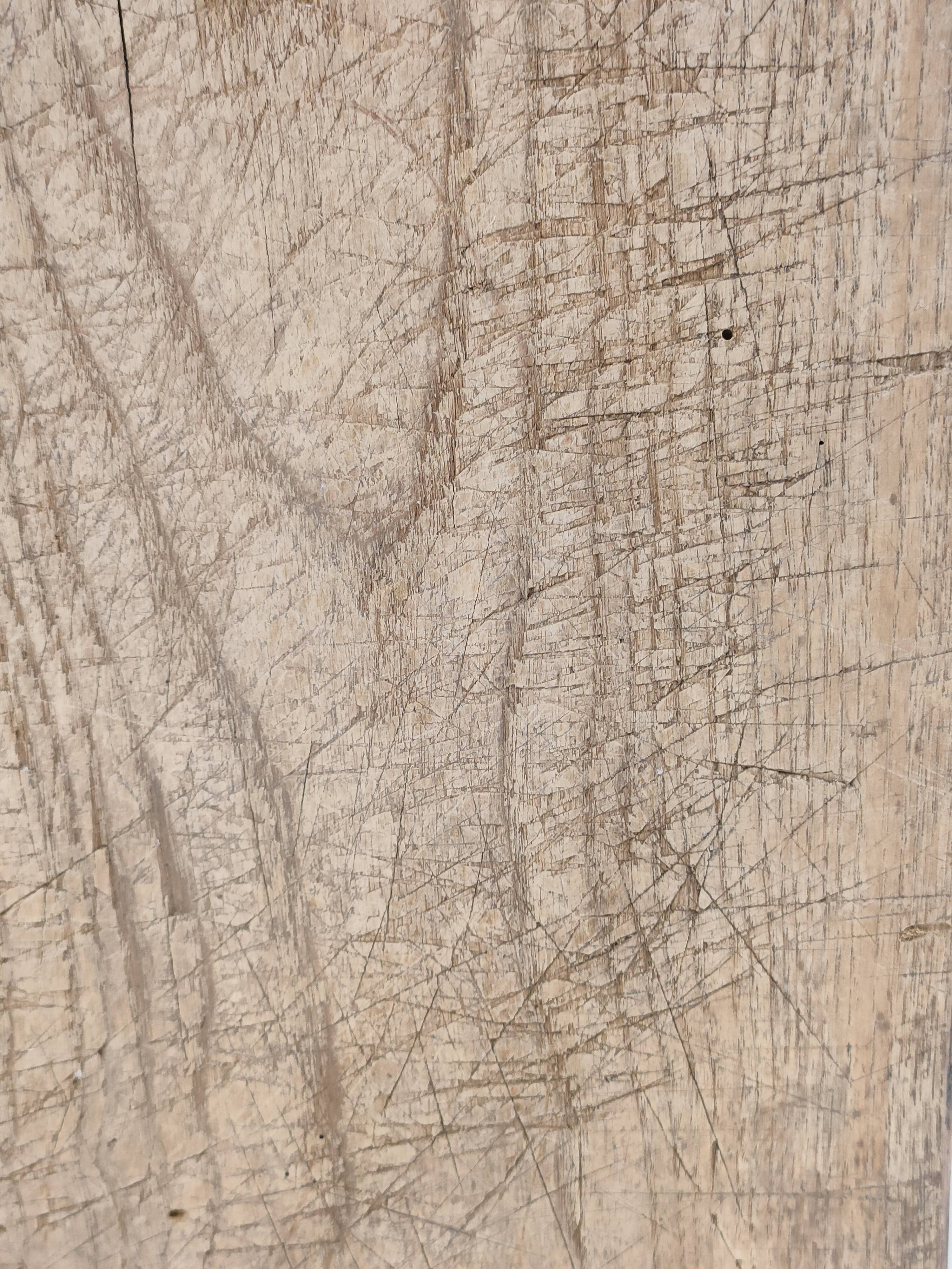 Cutting board solid wood patinated thick early twentieth century