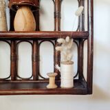 Vintage dark rattan wall shelf – Riviera & Bohemian style