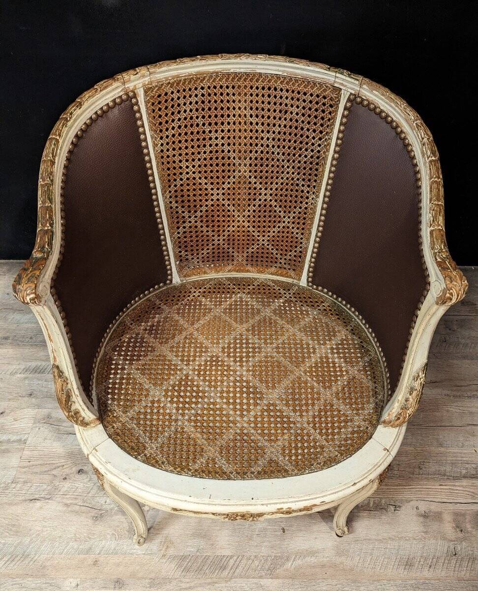 Louis XVI style office chair in lacquered wood