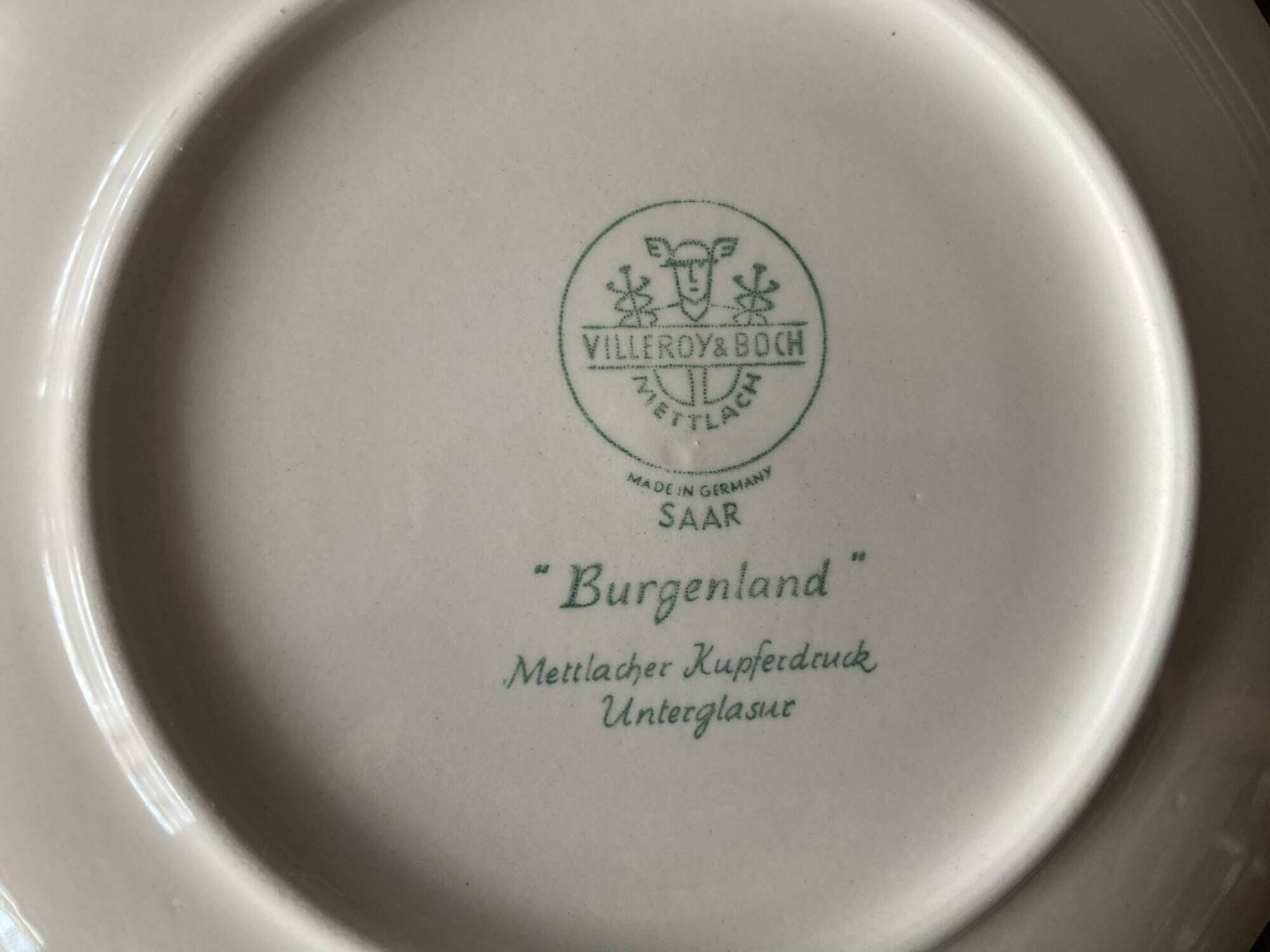 Villeroy & Boch Mettlach "Burgenland" bouillon cup and its two saucers.