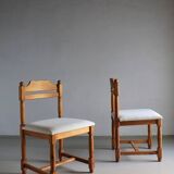 2 Carved solid pine chairs | Denmark | 1970s