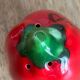 Vintage pepper-shaped slip salt and pepper shakers