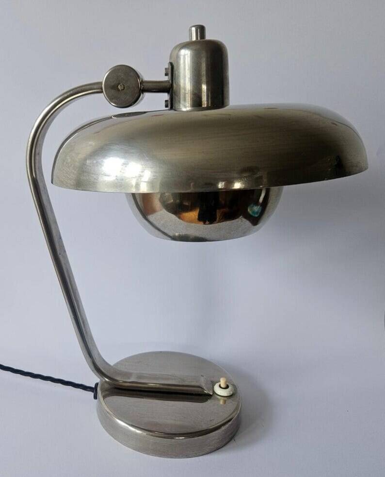 Rare Bauhaus Chrome Table Lamp, Franta Anyz, Functionalism, Art Deco, 1930s