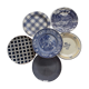 Suite de 6 assiettes bleu indigo