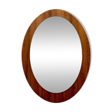 Miroir mural du milieu du siècle, miroir ovale, design scandinave