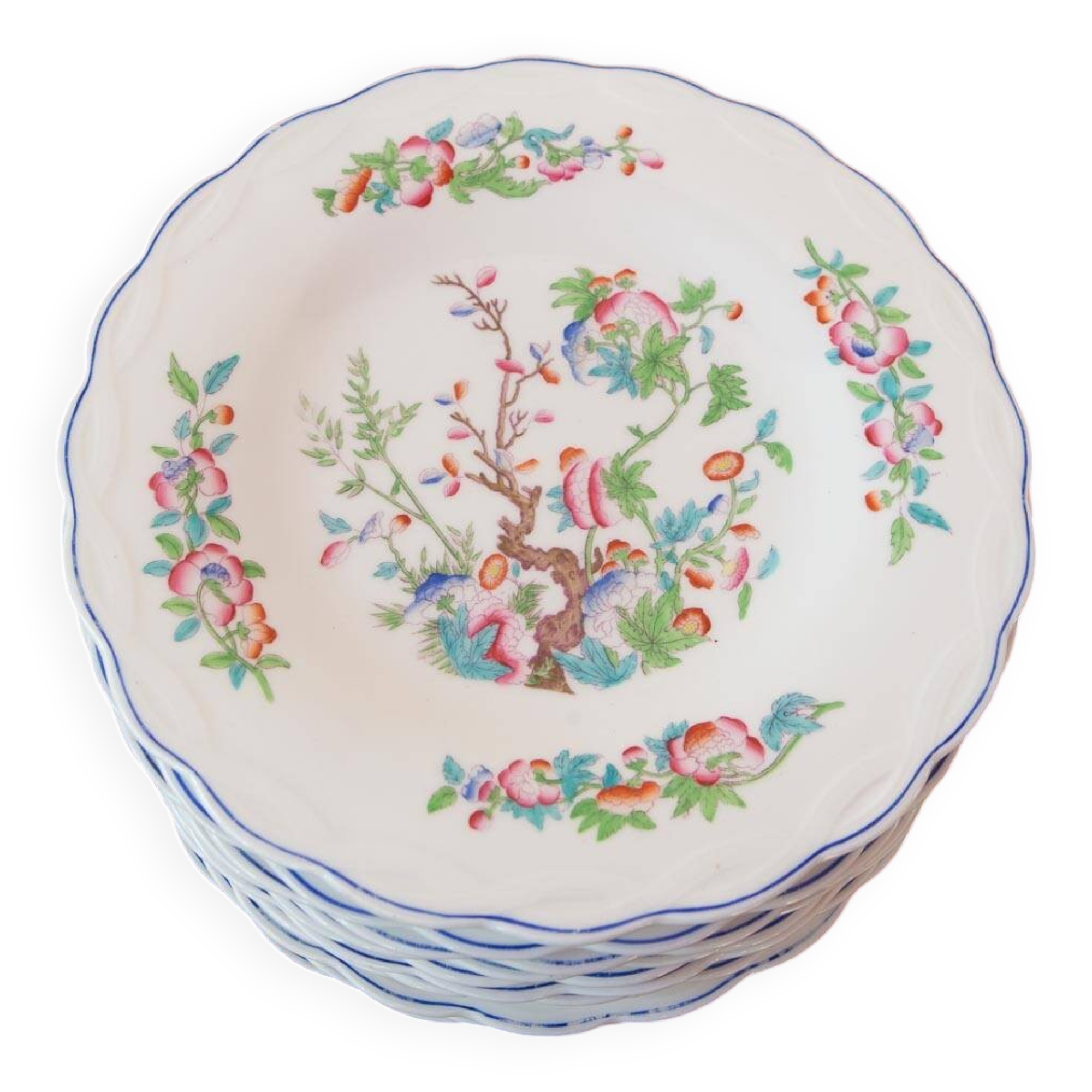 Set of 10 English Minton "Indian Tree" dinner plates 1851