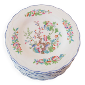 Suite de 10 assiettes plates anglaises Minton "Indian Tree" 1851