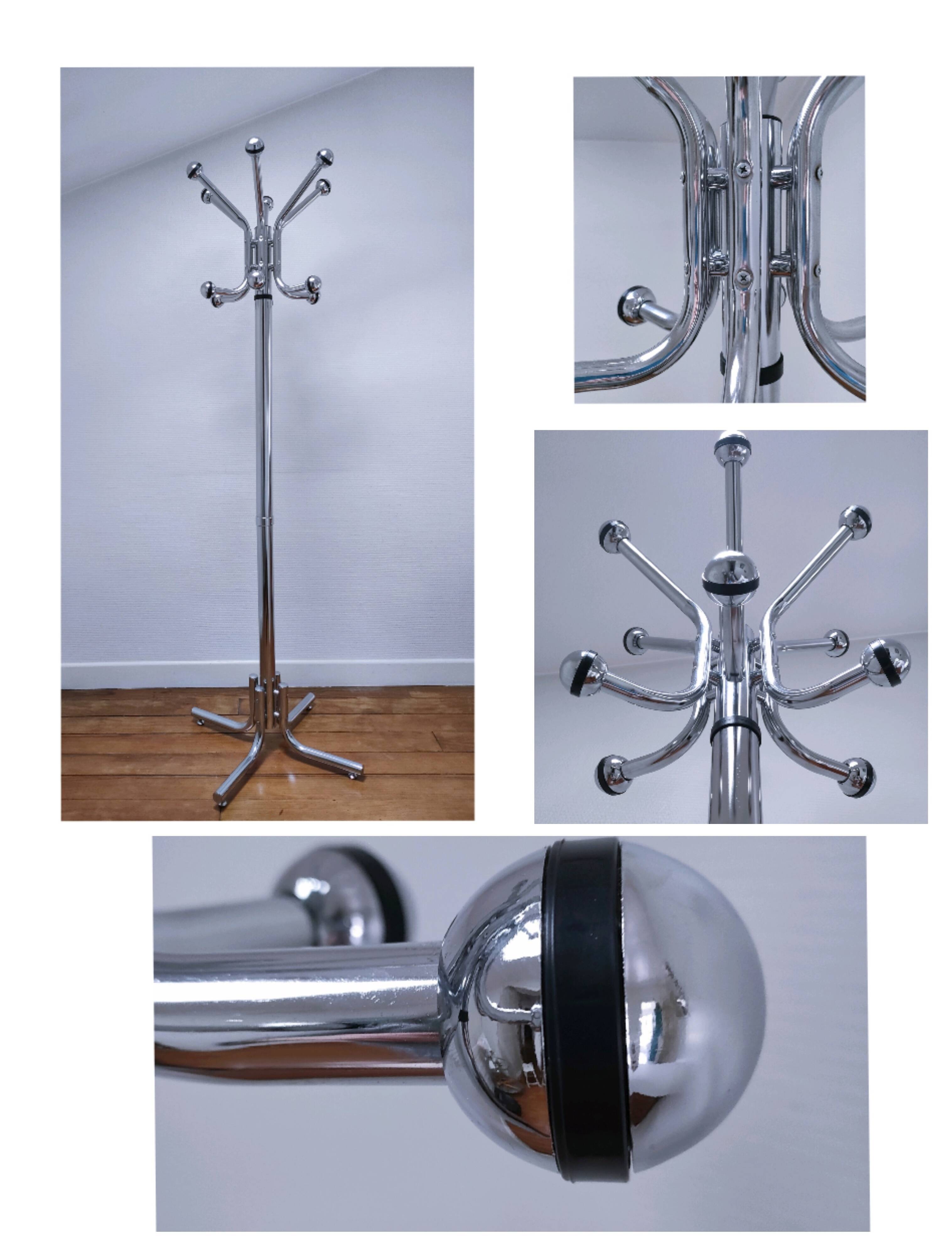 Portemanteau métal chromé design années 80