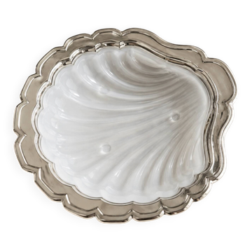 Beurrier vintage coquillage Made in France – verre moulé
