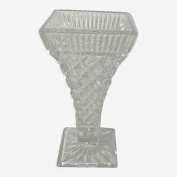 Vintage pressed molded glass vase 1960