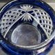 Cobalt blue overlay cut crystal vase