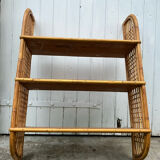 Vintage rattan wall shelf