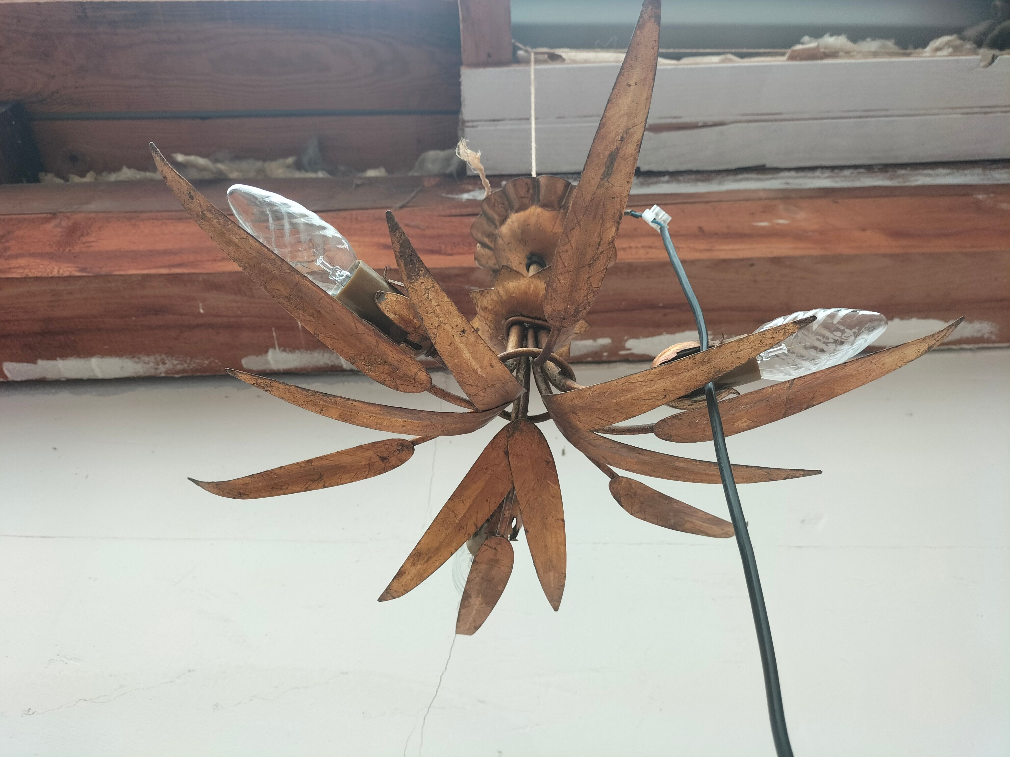 Golden leaf chandelier