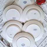 Assiettes plates anciennes dépareillées en faïence terre de fer