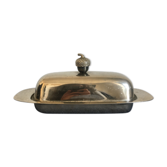 Metal butter, hazelnut decoration