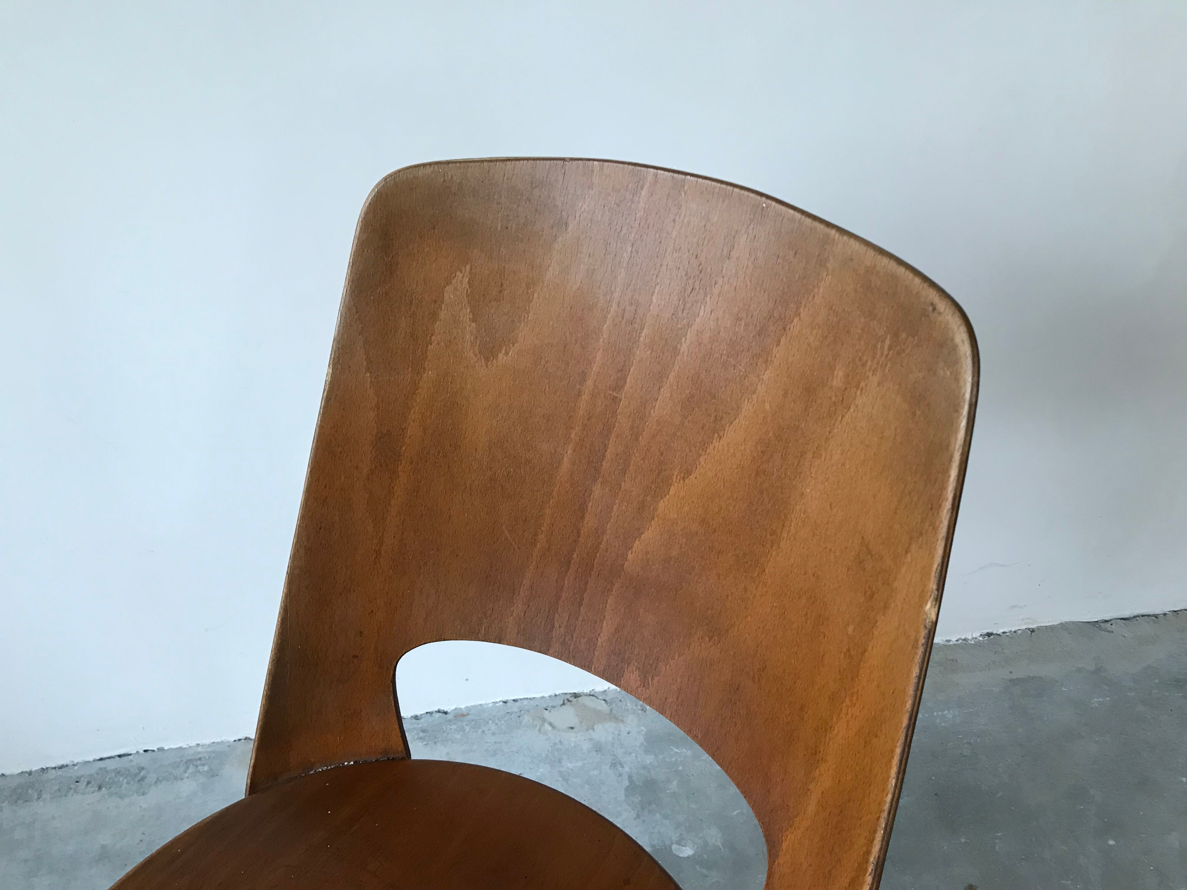 Suite of 6 chairs bistro Baumann, circa 1950.