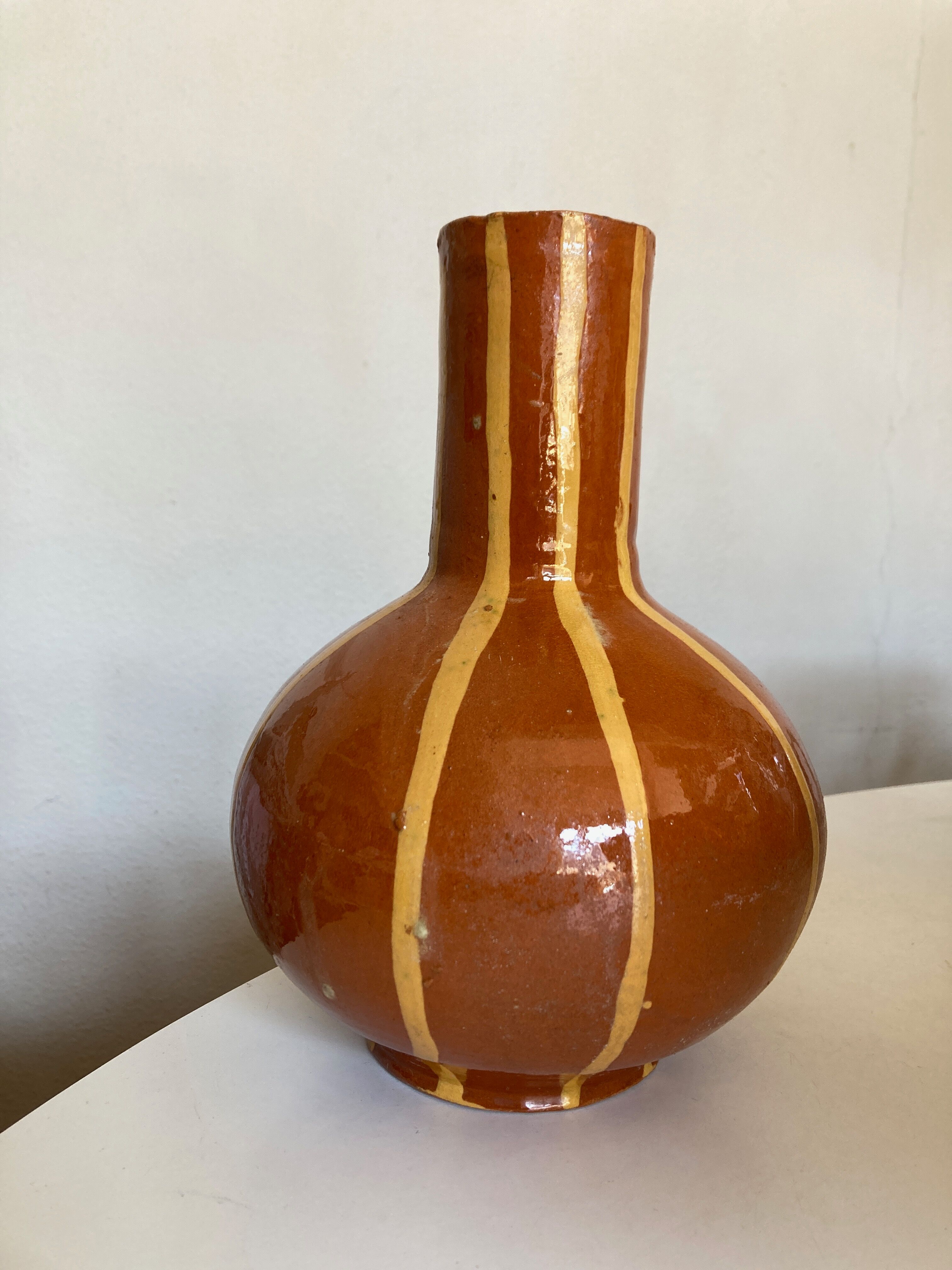 Vase glazed earth 1960 South of the France