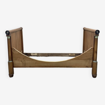 19th century empire sleigh bed in cherry wood