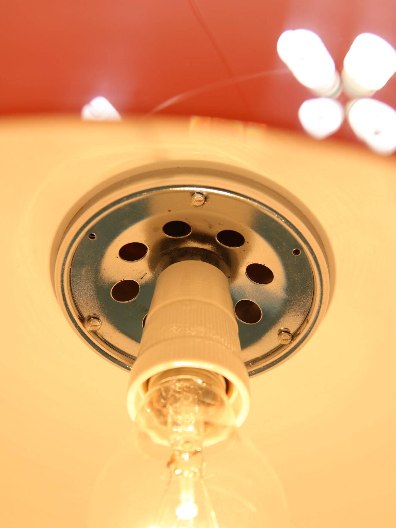 Space Age Orange Pendant Lamp from Guzzini, 1960s